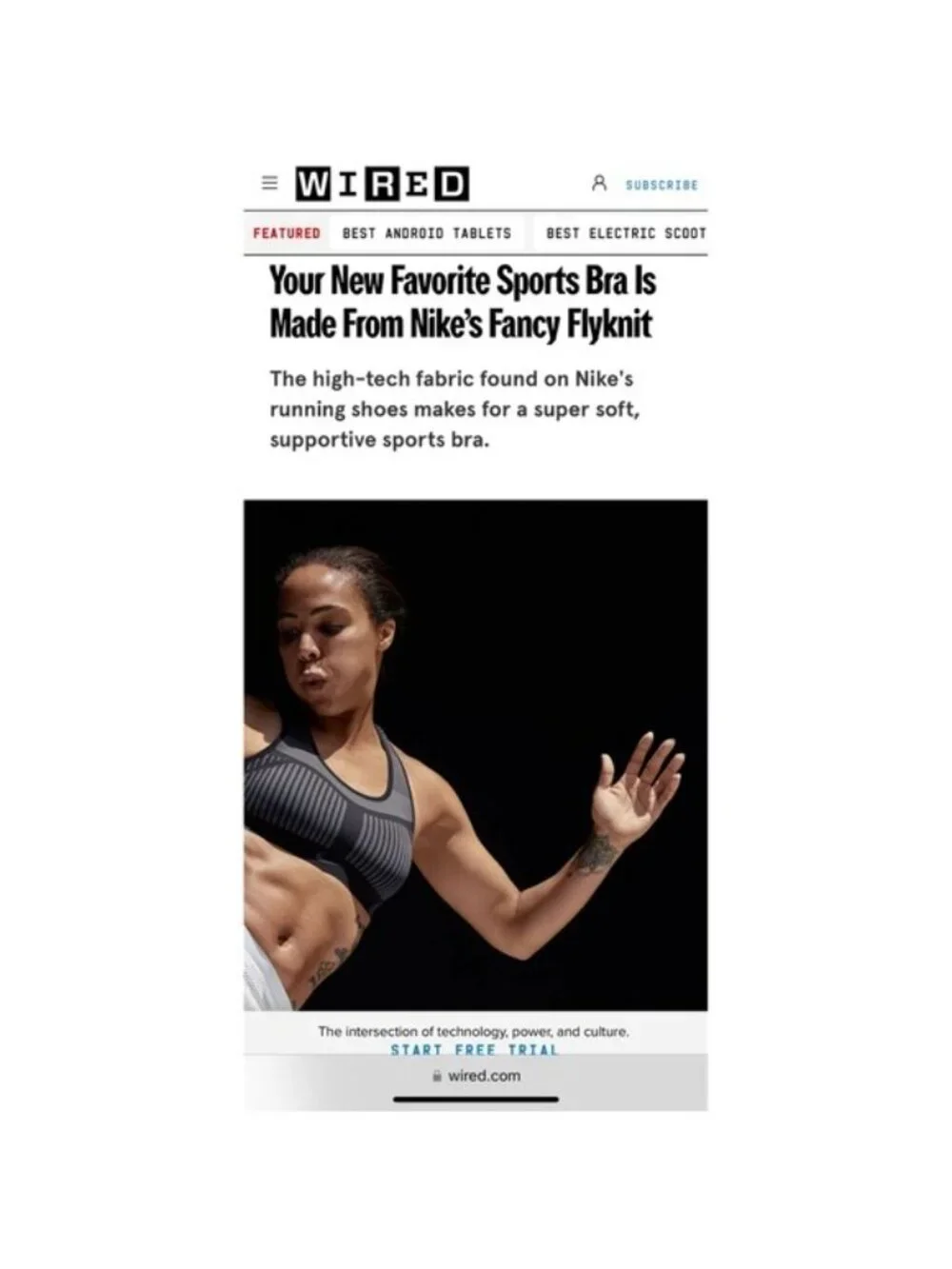 Nike Fe/Nom Flyknit High Support Sports Bra S Black White Non Padded Racerback